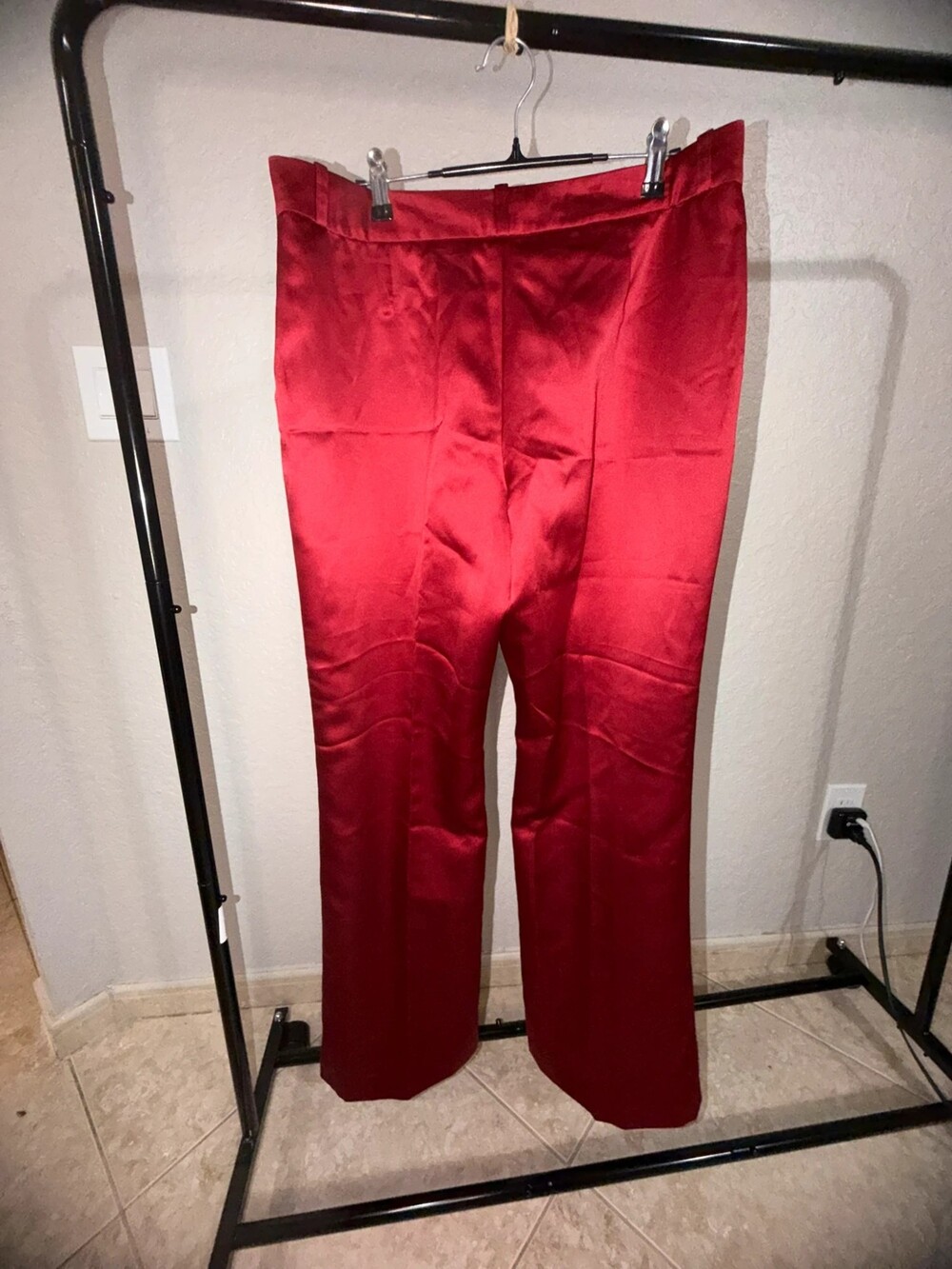 Hugo Buscati Collection Red Satin Wide Leg Tall Dress Pants - Size 16